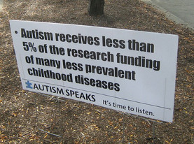 Autism Speaks sign that reads: 